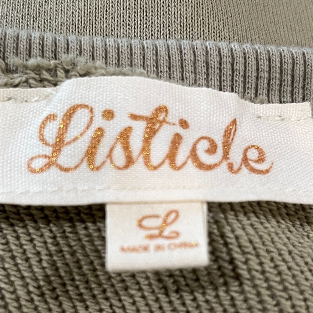 Listicle WATCH ME JUMPSUIT, FRENCH TERRY, OLIVE GREEN WOMEN SIZE L - Picture 12 of 13